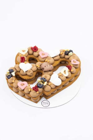 Sablon cu doua inimi intretaiate pentru tort din foi de mier [1]