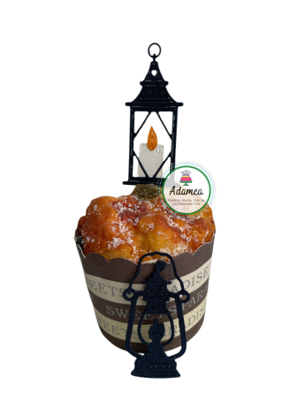 Halloween - Topper de tort  personalizat cu element special din carton negru sub forma de 2 felinare de Halloween