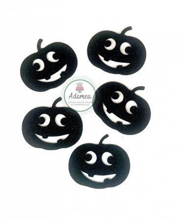 Animăluțe - Topper tort cu decor de halloween din carton dovleac negru glitter