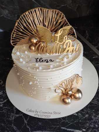 Set 3 frunze Gingko din plastic auriu [22]