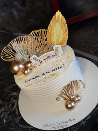 Set 3 frunze Gingko din plastic auriu [16]