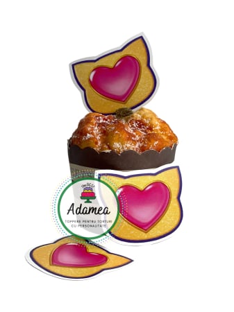 NOUTĂȚI - topper de tort  personalizat cu element special din carton  cu 3 elemente cu logo Super Kitties - Super Pisicutele