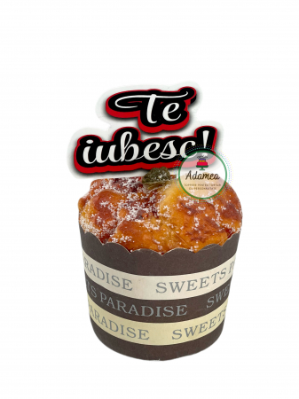 Iubire - Set toppere de tort cu element timn carton cu mesajul Te iubesc