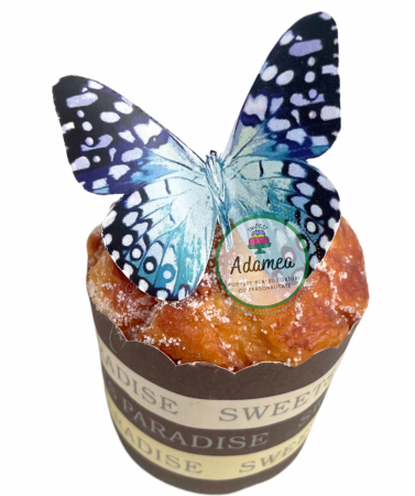 Topper de tort cu element special din carton sub forma defluturasi albastru cu bleu [1]