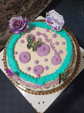 Set toppere de tort cu 6 cartonase sub forma de fluture mov tip matase [4]