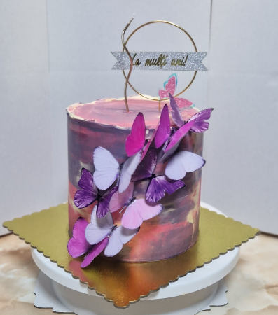 Set 6 fluturi pentru tort mov pastel [5]