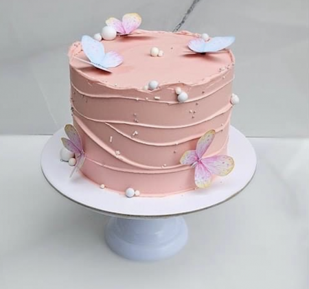 Set 6 fluturi pastelati roz cu bleu si galben [5]
