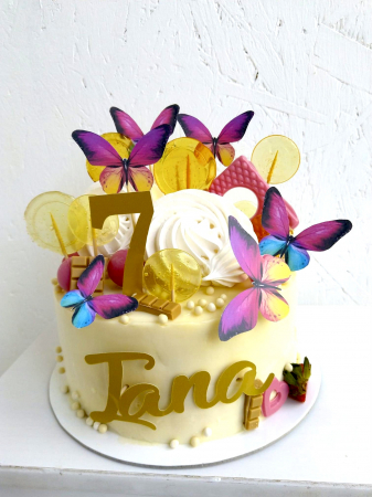 Set de 6 fluturi decor de tort