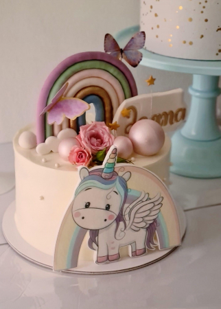 Set 6 fluturi roz auriu pentru tort [10]