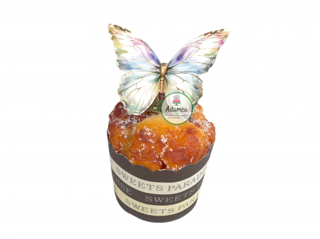 Fluturași - Topper de tort cu element special din carton sub forma de cap de fluturi tip cristal multicolorat