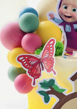 Set de toppere tort cu 7 fluturi coloroti tip curcubeu [1]