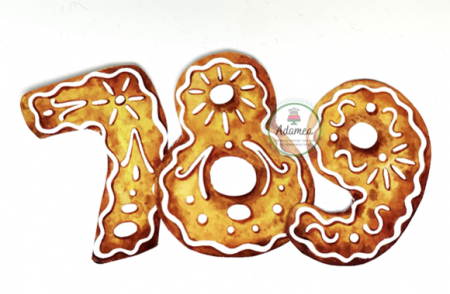 Cifre - Topper tort cu cifra din carton tip turta dulce