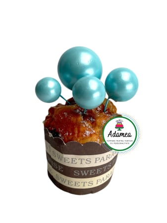 Toppere tort - Topper de tort cu bile sau sfere tip baloane bleu albastru deschis sidefat Frozen