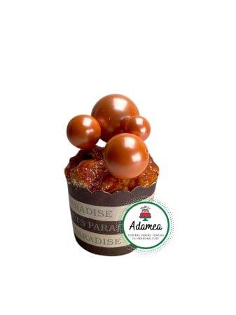 Bile sau sfere decorative necomestibile pentru tort, aranjamente de flori, cadou sau lumanai - portocaliu tip caramiziu sidefat lucios