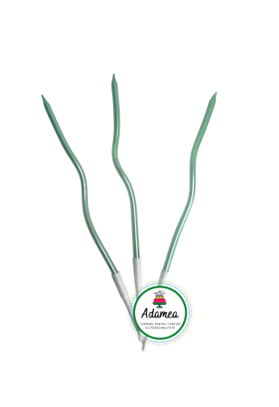 NOUTĂȚI - Set de 3 lumanari de tort spirala verde menta tip Tiffany