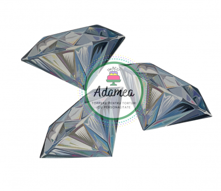 Diverse - Topper de tort cu element special din carton sub forma de cristal de diamant