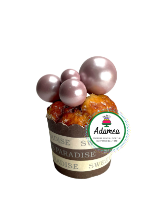 NOUTĂȚI - Topper de tort  personalizat cu element special din acril sub forma de bile sau sfere pentru torturile cu baloane roz  mov pal prafuit  sidef metalic