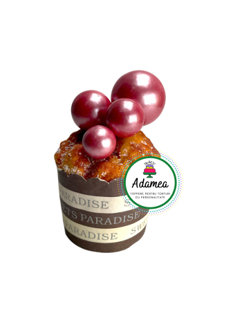 NOUTĂȚI - Topper de tort  personalizat cu element special din acril sub forma de bile sau sfere pentru torturile cu baloane roz sidef metalic