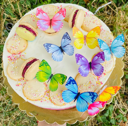 Topper de tort cu cartonașe sub formă de fluturi in 9 culori [2]