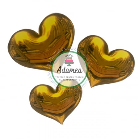 Topper de tort cu element special din carton sub forma deinimioare tip auriu oglinda
