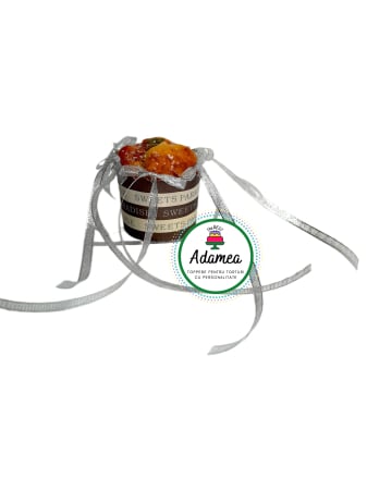 NOUTĂȚI - Topper de tort  personalizat cu element special din panglica laminata metalica argintiu - set de 6 funde sau fundite decorative de tort