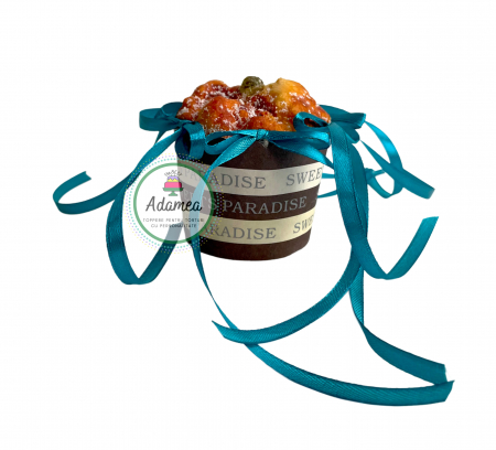 Produse din plastic/lemn/material textil - Topper de tort  personalizat cu element special din panglica de satin albastru luminos cu 6 fundite