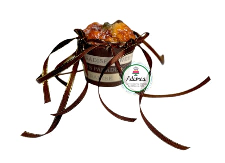 Toppere tort - Topper de tort  personalizat cu element special din panglica de satin maro cu fir matalic auriu cu fundite ornament de tort