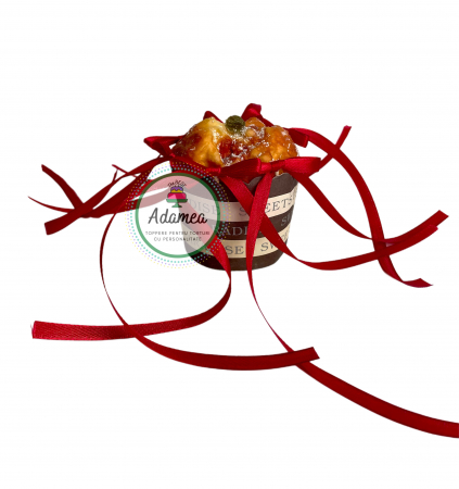 Toppere tort - Topper de tort  personalizat cu element special din panglica de satin rosu tip vin cu 6 funde de decor