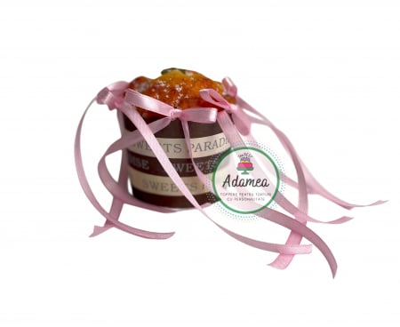 Toppere tort - Topper de tort  personalizat cu element special din panglica de satin roz pal cu fundite ornament de tort