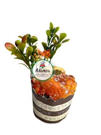 Topper de tort  personalizat cu element special din plastic sub forma de plante de toamna [1]
