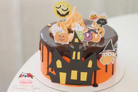 Halloween - Toppere carton cu decor de Halloween