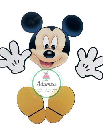 Suite - Topper de tort  personalizat cu element special din carton sub forma de Mikey cu cap manute si picioruse