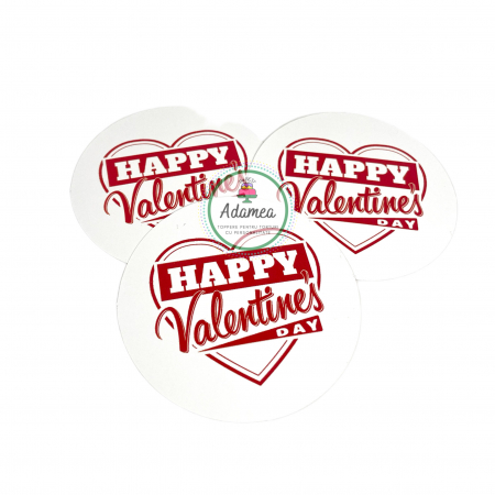 Topper de tort cu element special din carton sub forma de cerc cu Happy Valentine s day [2]