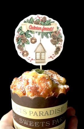 Topper pentru tort cu mesaj de sarbatori de iarna