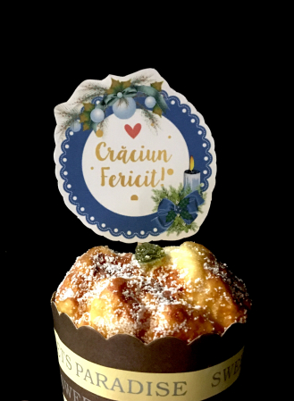 Topper pentru tort cu Craciun fericit