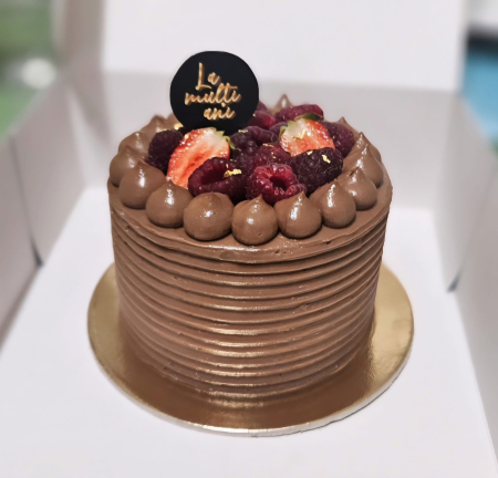 Topper de tort cu placuta din carton negru cu La multi ani tip auriu [6]