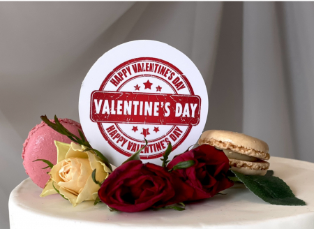 Iubire - Stegulet din carton tip stampila pentru tort de Sfantul Valentin