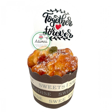 Topper de tort cu element special din carton sub forma de cerc cu Together forever [0]