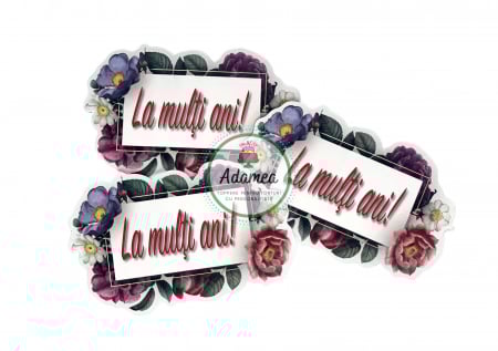 Stegulete - Toppere pentru tort "La mulți ani" – Design floral personalizat de ADAMEA