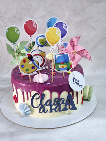 Suita de toppere de tort cu 5 baloane colorate din carton [6]