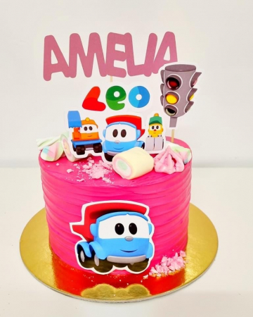 Toppere de tort din carton cu personajul Leo the Truck [3]
