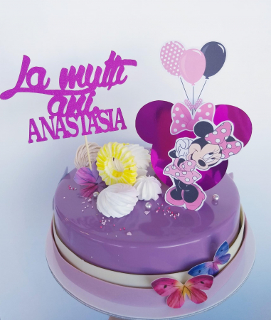 Minnie - Suită de toppere de tort cu figurină Minnie roz