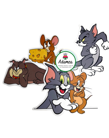 Generale - Topper de tort  personalizat cu element special din carton  premium de inalta calitate sub forma  de personaje din Tom Jerry si Spike