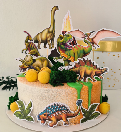 Suita de Toppere Dinozauri – Decor Tematic pentru Torturi și Candy Bar-uri