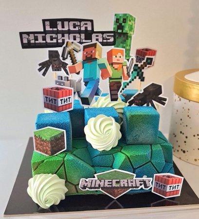 Suita de toppere din carton cu tematica Minecraft