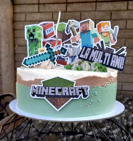 Suita de toppere din carton cu tematica Minecraft [16]