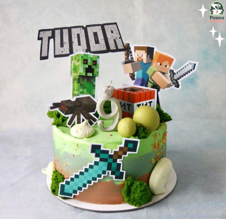 Suita de toppere din carton cu tematica Minecraft [3]