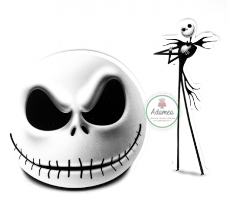 Halloween - Decor de tort cu ornament din cartonase cu Kack Skellington de Halloween