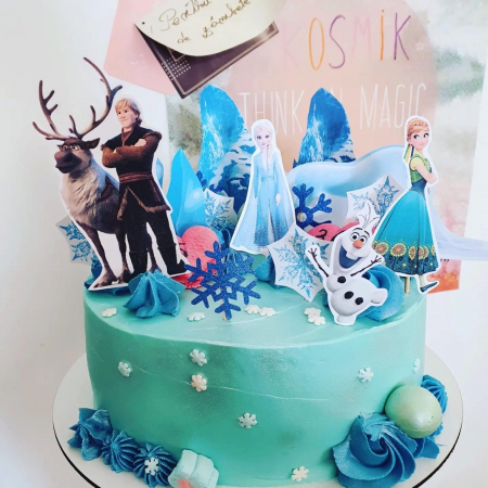 Suita toppere tort cu Anna, Elsa, Kristoff, Sven și Olaf [8]
