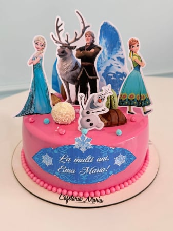 Suita toppere tort cu Anna, Elsa, Kristoff, Sven și Olaf [27]